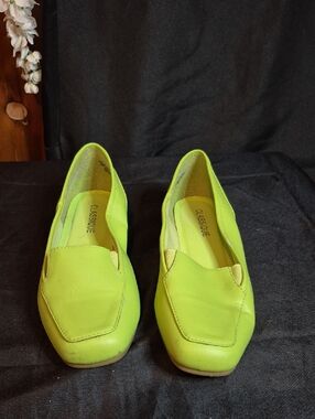 Classique Lime Green Slip-On Loafers for Women
